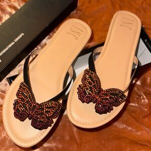 Women's INC Marsha Rhinestone Butterfly Flip-Flop Sandals, Created For Macy's